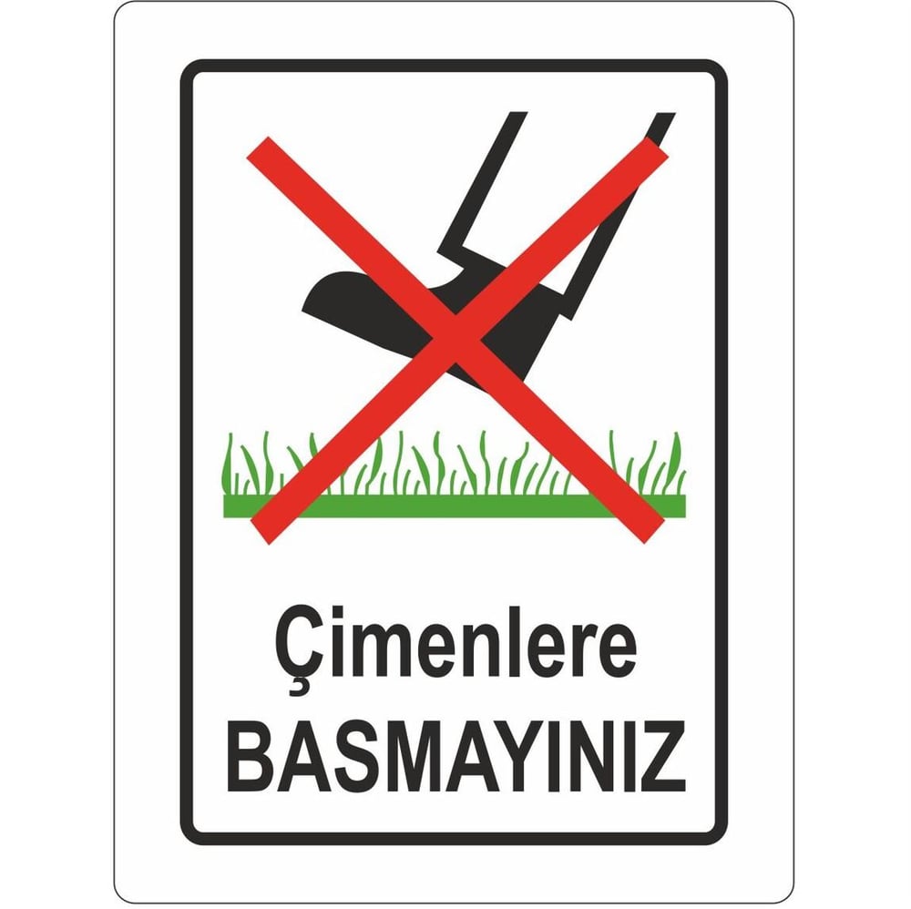 Extra Fix 25x35 cm Pvc Çimlere Basmayınız