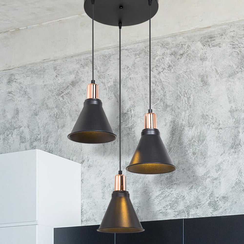 Modelsa Porto Modern 3'lü Metal Yuvarlak Sarkıt Avize
