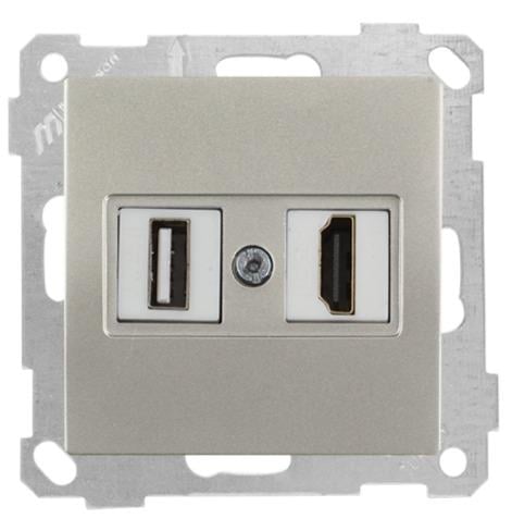MUTLUSAN Candela Mek+Tuş Data Prizi 1*Usb/1*Hdmı