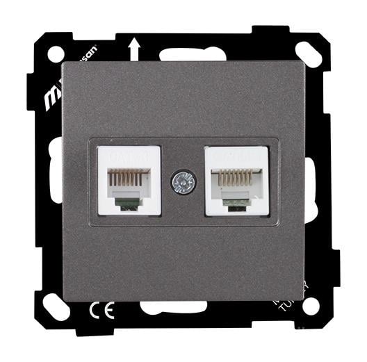 MUTLUSAN Mek+Tuş Tlf+Data Priz (Rj12 Cat3+Cat5e)