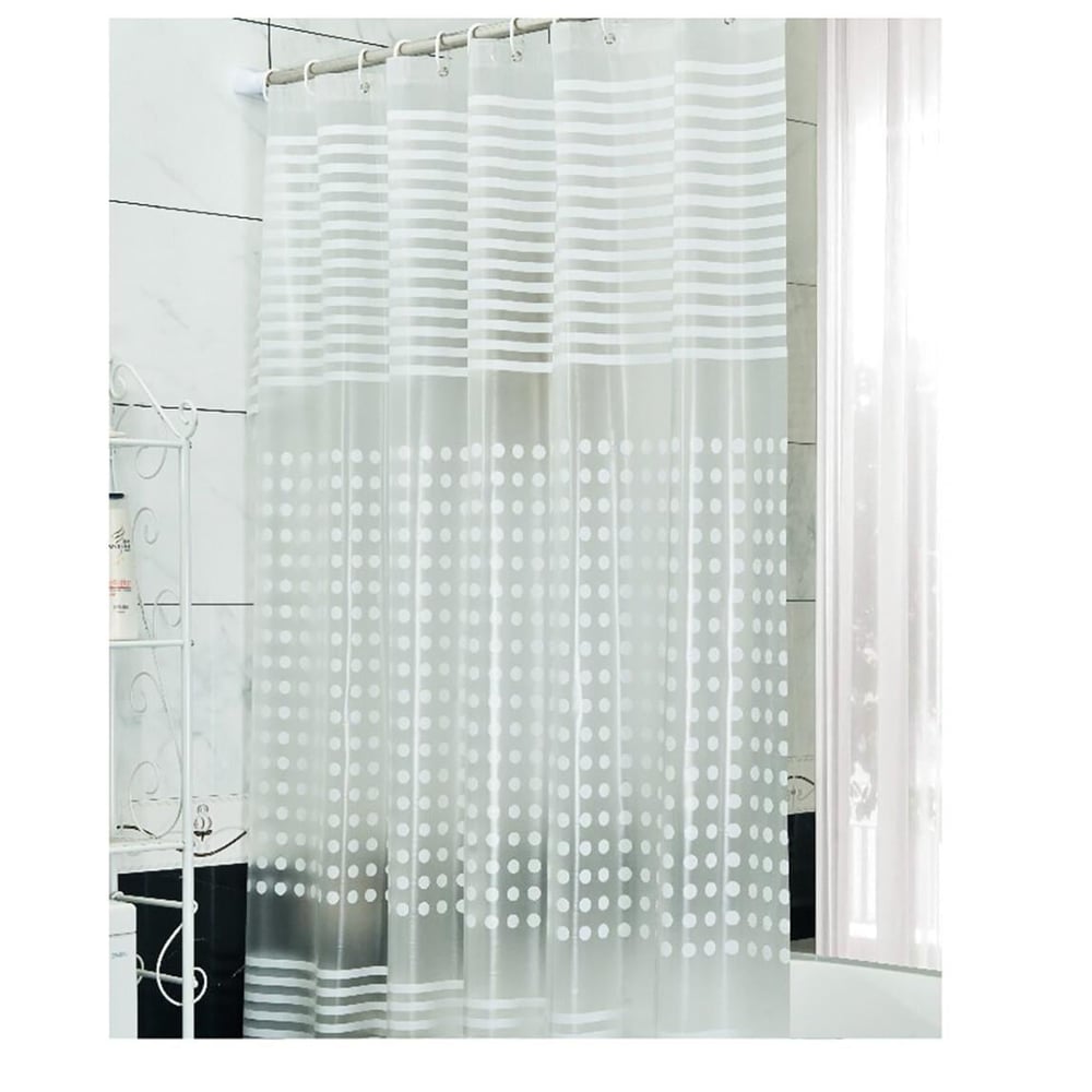 Primanova White Stripe Banyo Perdesi Pvc 180x200 cm