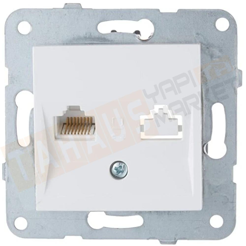VİKO KARRE/M BEYAZ TEKLİ DATA CAT6 MEK+D/K