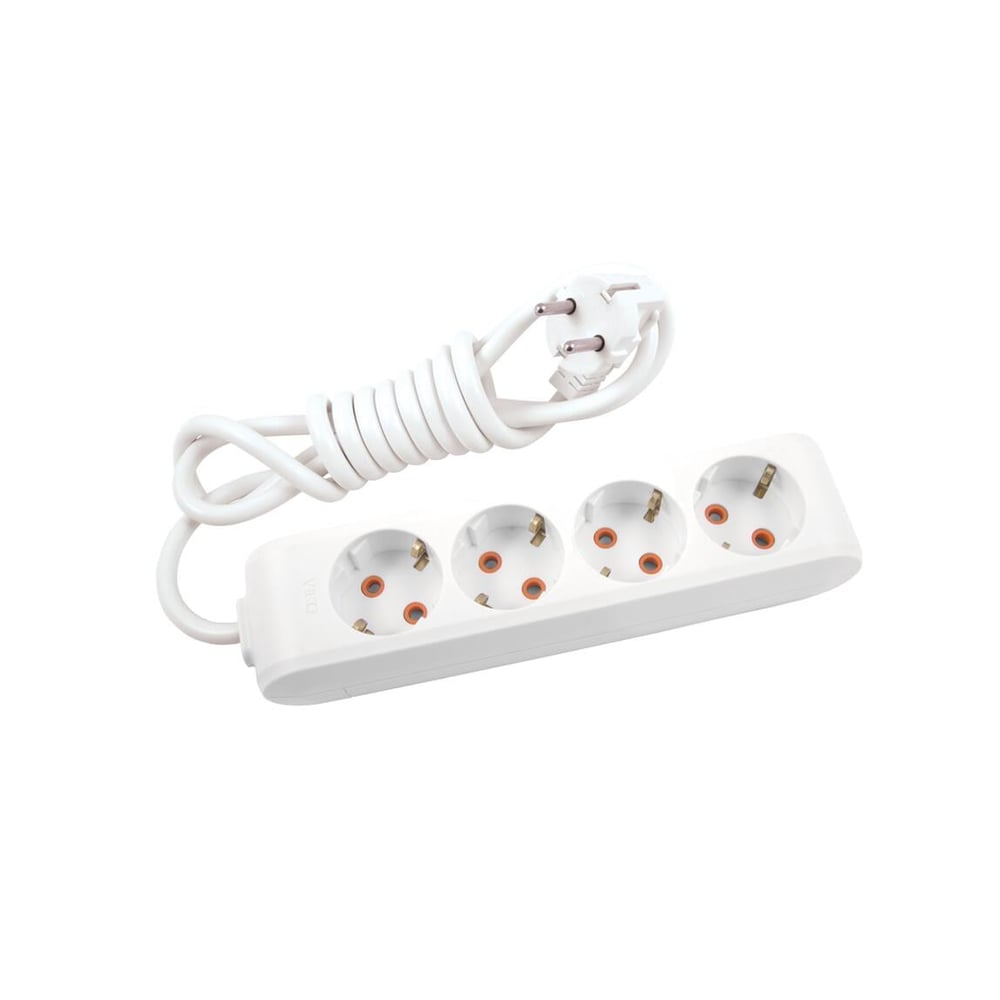Viko Multi-Let 4'Lü Topraklı Kablolu Çocuk Korumalı 2 Metre Priz Beyaz