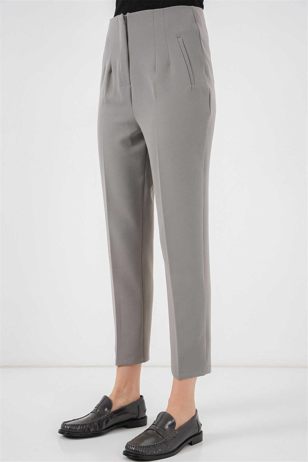 6650 Zara Model Kemersiz Poliviscon Pantolon