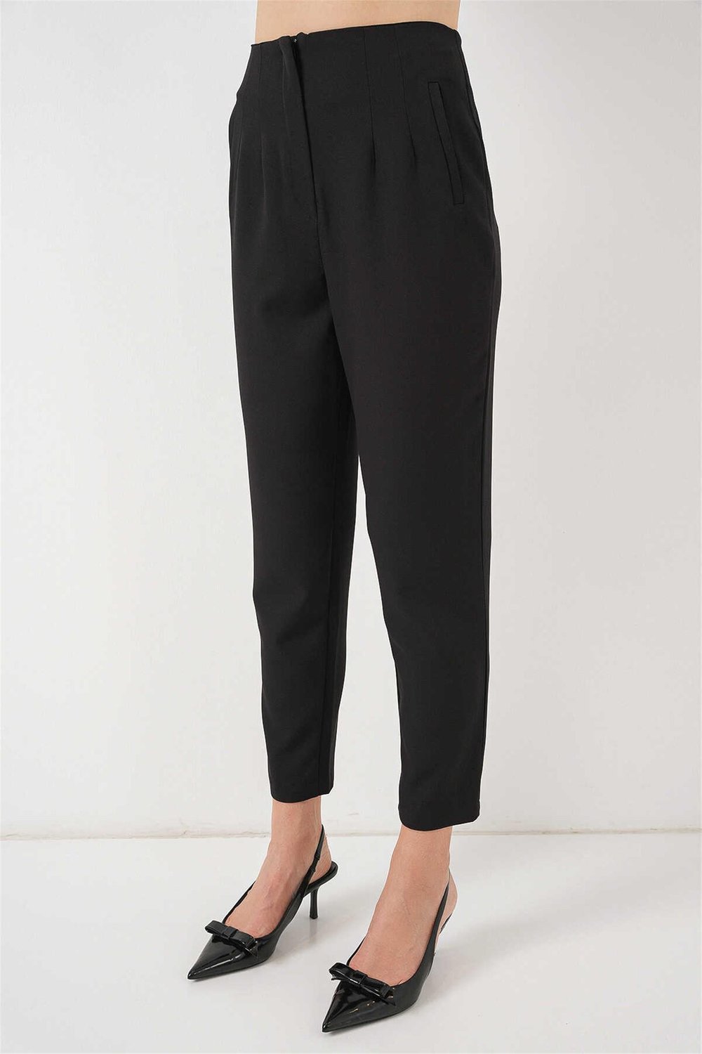 6650 Zara Model Kemersiz Poliviscon Pantolon