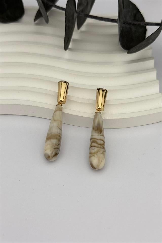 Beige Gold Küpe