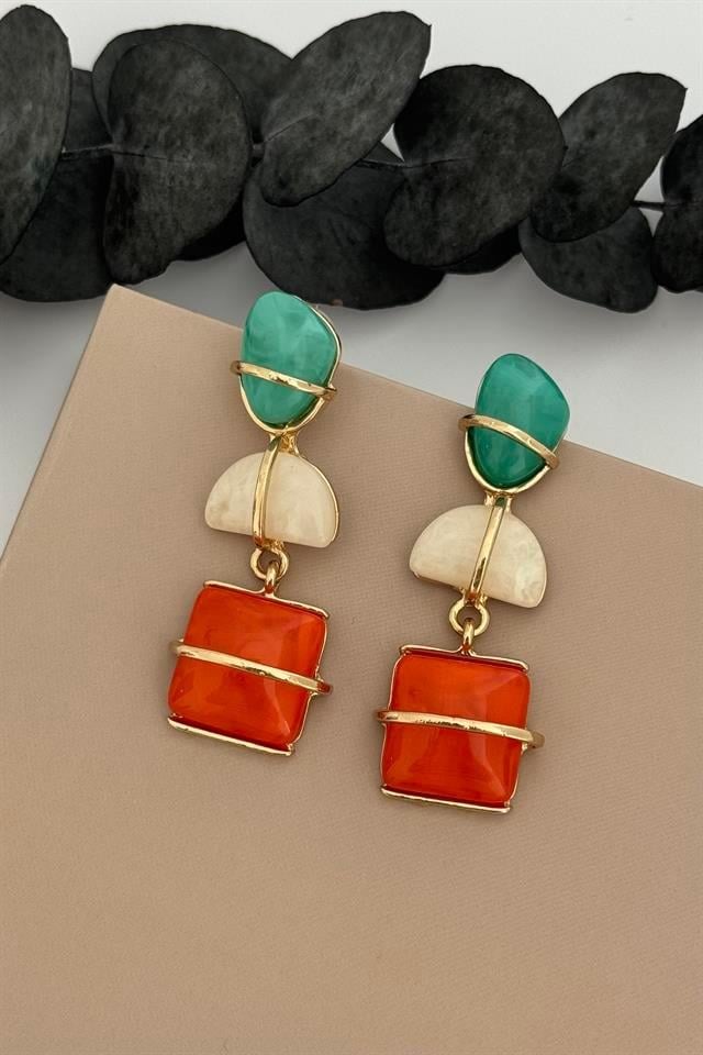 Ceryx Orange-Green Küpe