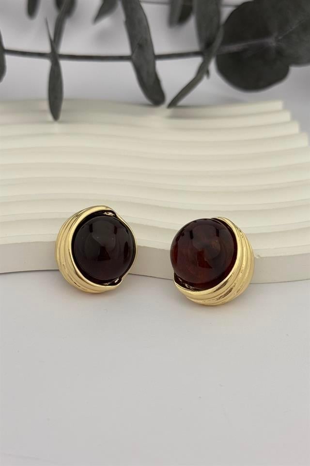 Circle Brown Küpe