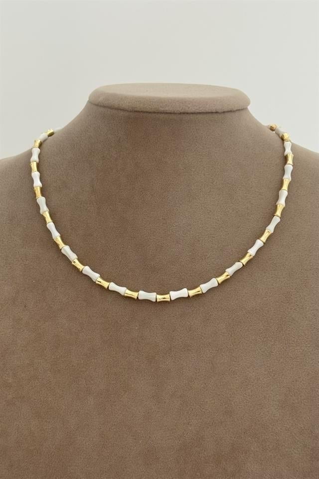 Fayen White & Gold Kolye