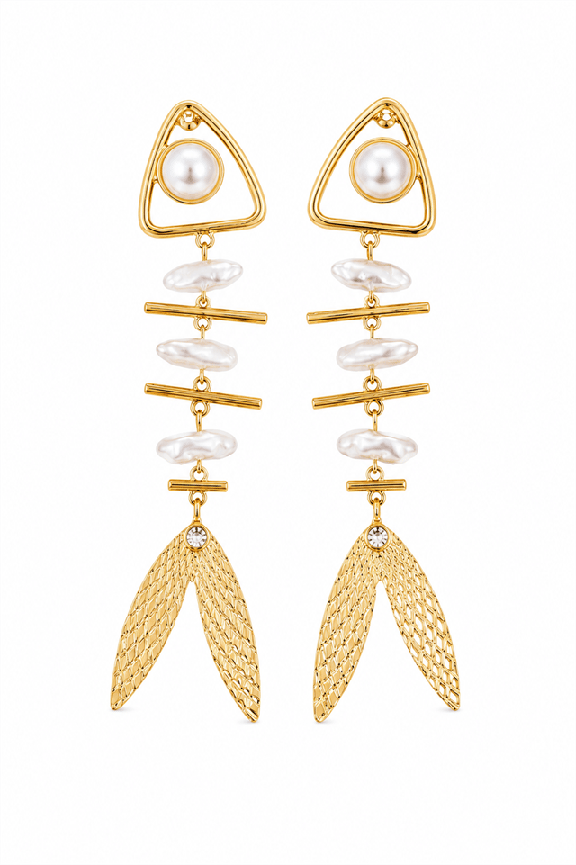 Fish & Pearl Küpe
