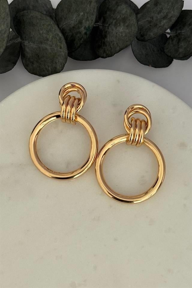 Halka Model Gold Küpe