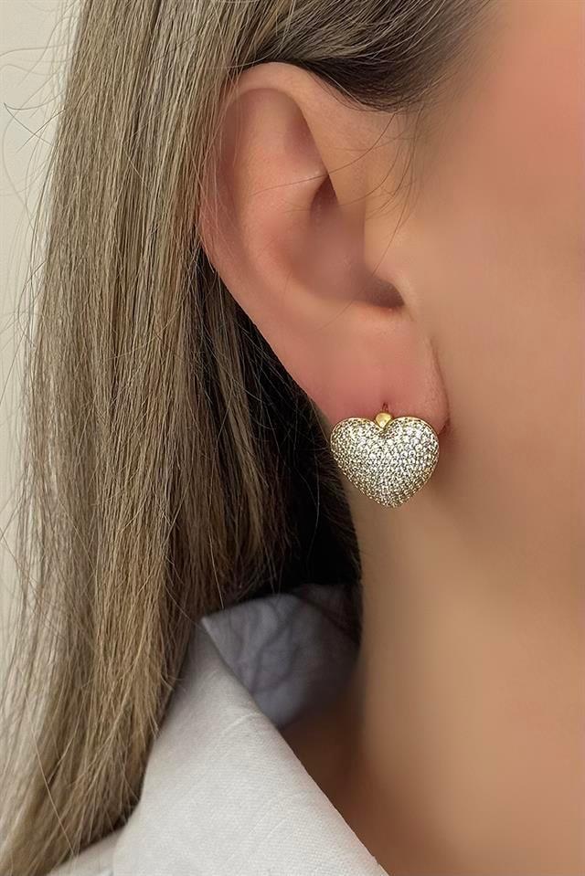 Kalp Motifli Vip Seri Küpe