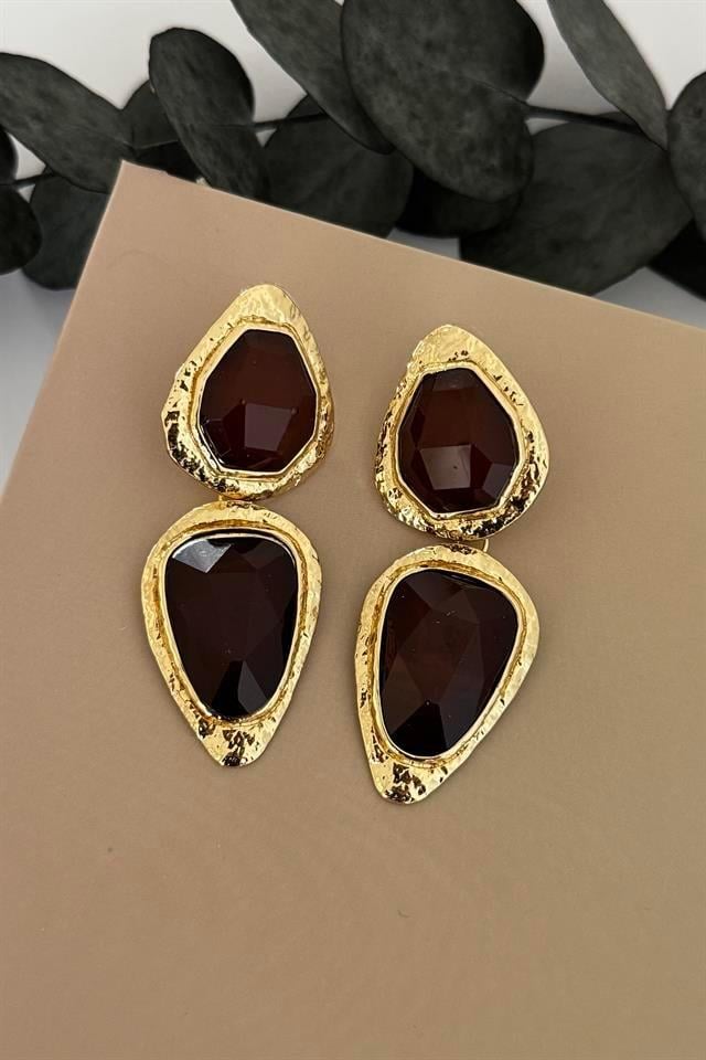 Kalyx Gold Kahverengi Küpe
