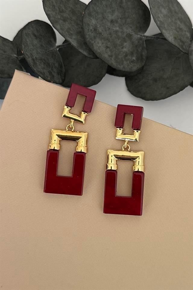Keystone Gold Bordo Küpe