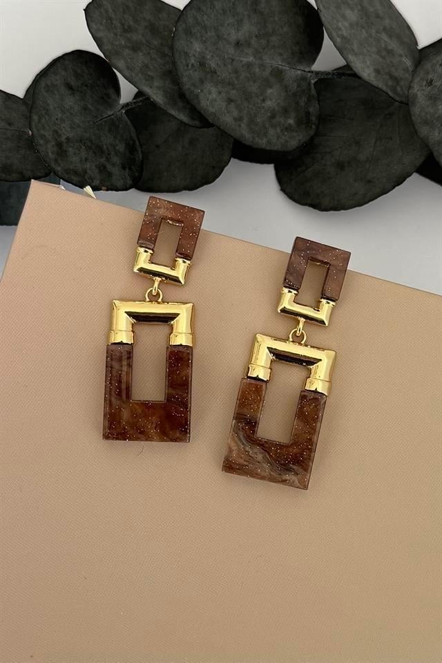 Keystone Gold Kahverengi Küpe