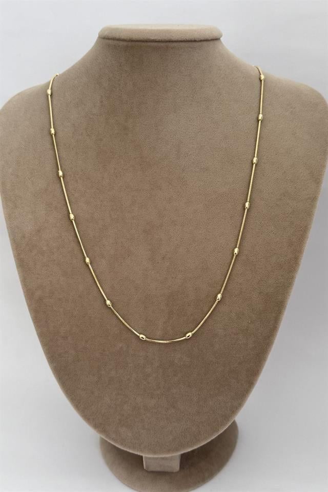 Silindir Top Detaylı Vip Seri Kolye 60 CM