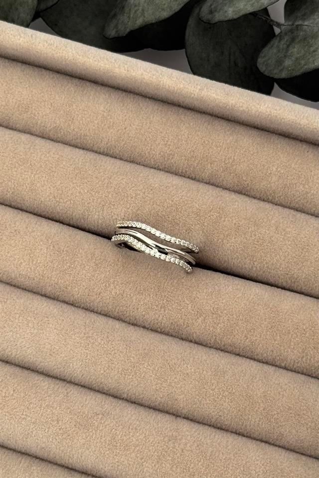 Spiral Desenli Silver Yüzük