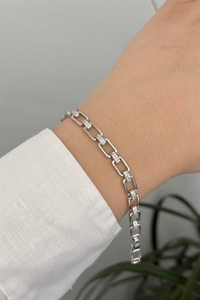 Taşlı Silver Vip Seri Bileklik