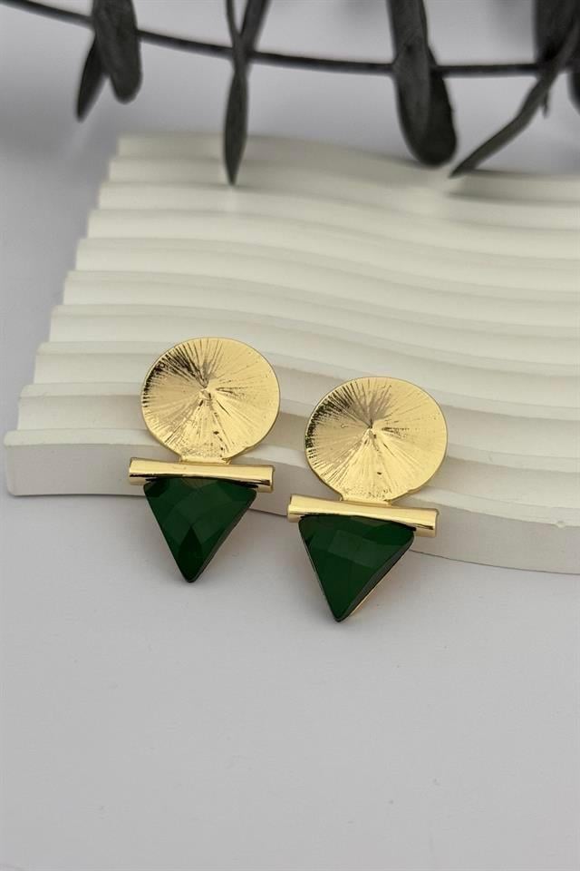 Triangle Green Küpe