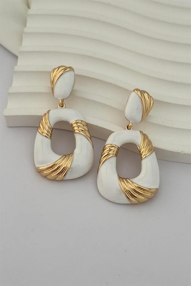 White & Gold Küpe