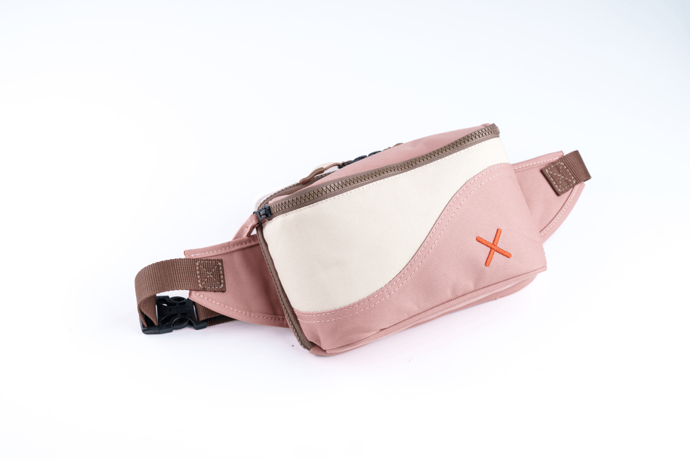 🧡 Pembe & Gri Kanvas Unisex Çok Bölmeli Bel ve Göğüs Çantası: Cüzdana Veda Edin! 