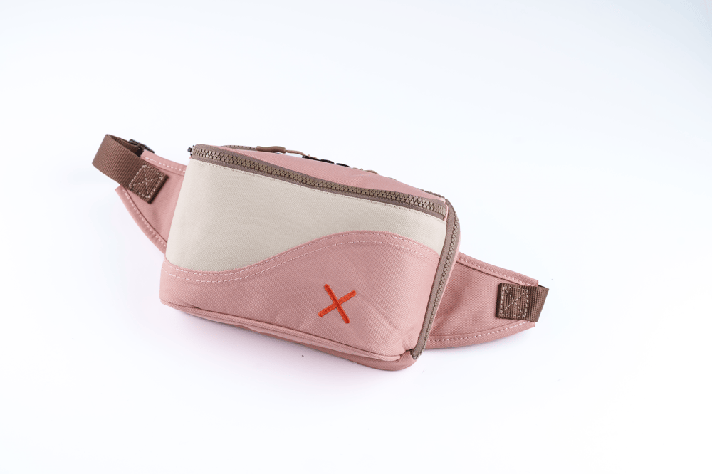 🧡 Pembe & Gri Kanvas Unisex Çok Bölmeli Bel ve Göğüs Çantası: Cüzdana Veda Edin! 