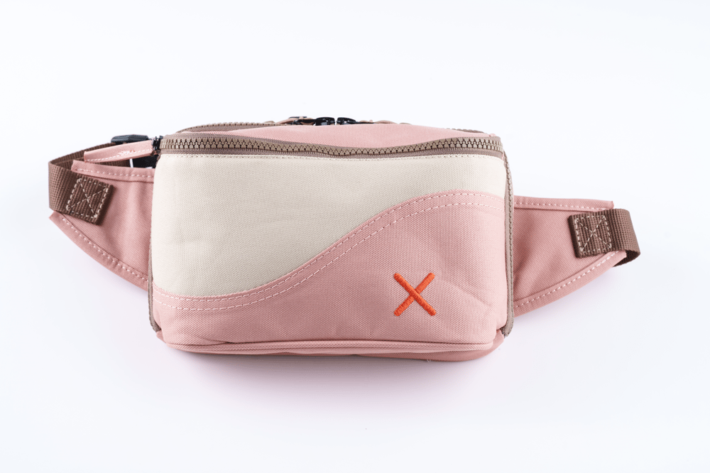 🧡 Pembe & Gri Kanvas Unisex Çok Bölmeli Bel ve Göğüs Çantası: Cüzdana Veda Edin! 