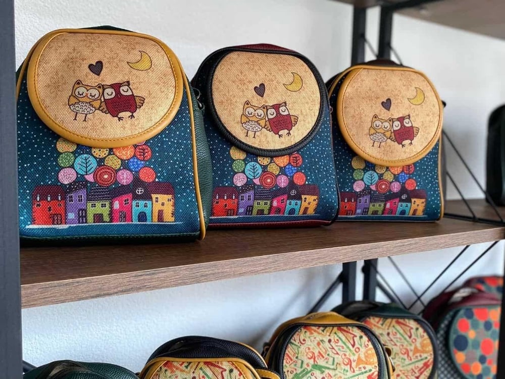 Baykuş Figürlü Küçük Postacı Omuz Çantası Etnik Bohem Style - Yesil