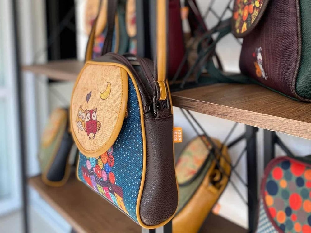 Baykuş Figürlü Küçük Postacı Omuz Çantası Etnik Bohem Style - Kahverengi