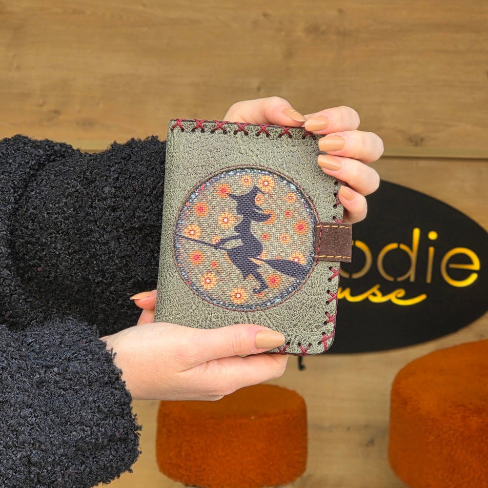 Cadı Figürlü Küçük Cüzdan Etnik Bohem Retro Style - Yeşil