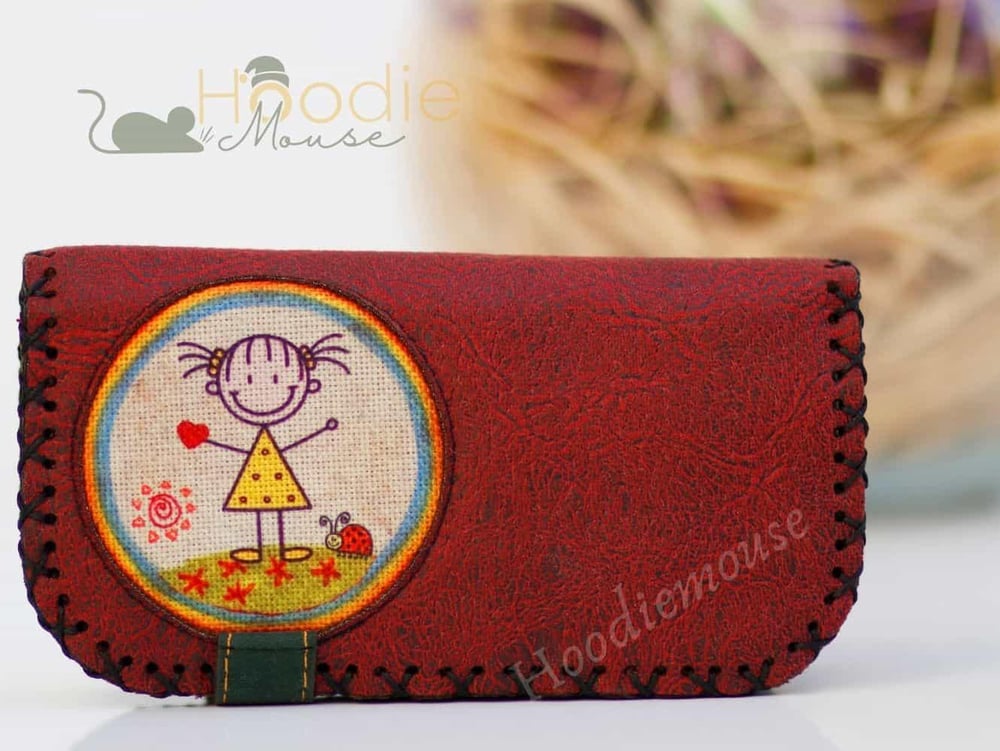 Cin Ayse Figürlü Büyük Cüzdan Etnik Bohem Retro Vintage Style - BORDO