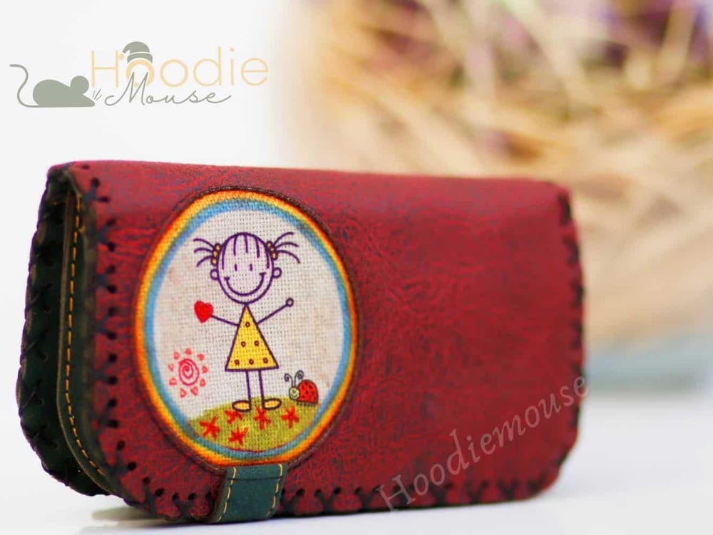 Cin Ayse Figürlü Büyük Cüzdan Etnik Bohem Retro Vintage Style - BORDO