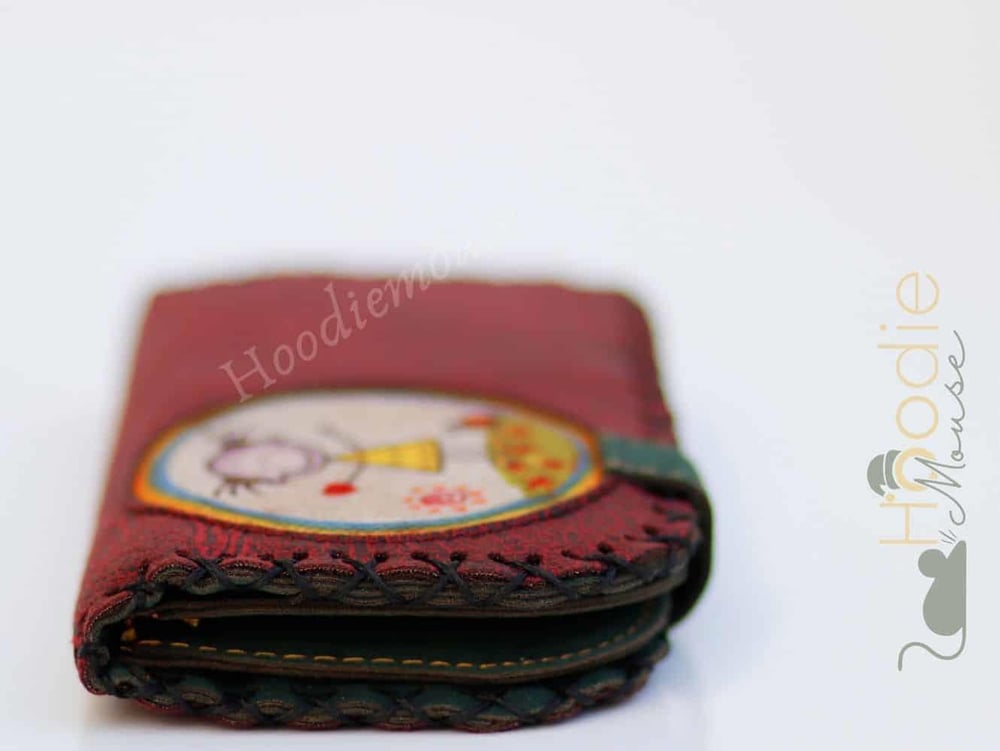 Cin Ayse Figürlü Büyük Cüzdan Etnik Bohem Retro Vintage Style - BORDO