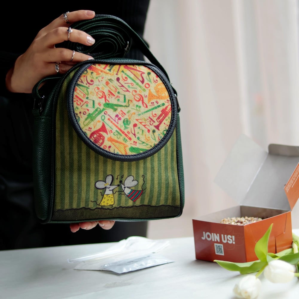 Dans Eden Fare Figürlü Küçük Postacı Omuz Çantası Etnik Bohem Style - Yesil