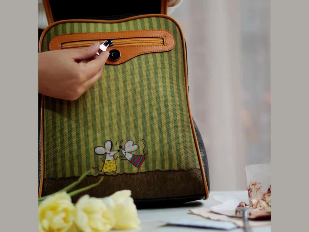 Dans Eden Fareler Figürlü Kapaklı Sırt Çantası Etnik Bohem Style - SİYAH