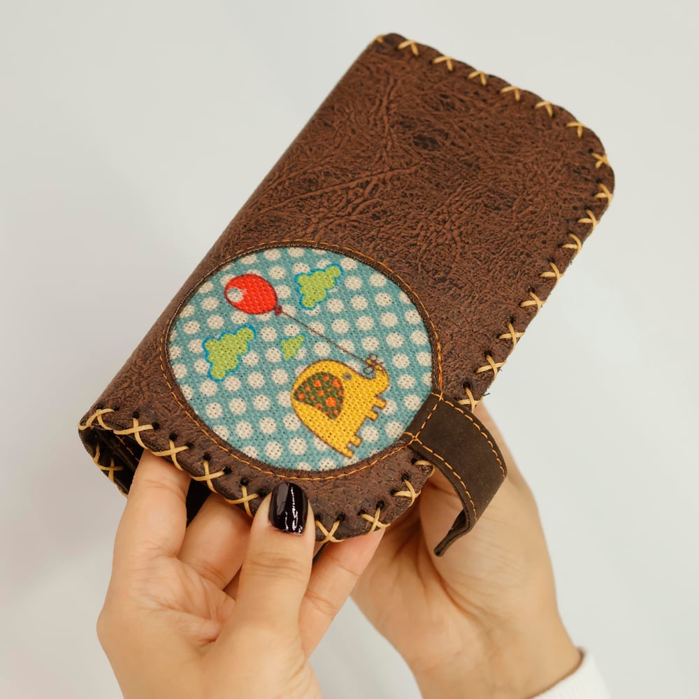 Fil Figürlü Büyük Cüzdan Etnik Bohem Retro Vintage Style  - KAHVERENGİ