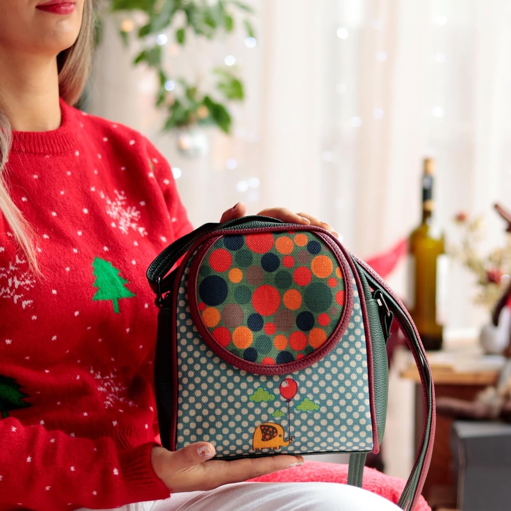 Fil Figürlü Küçük Postacı Omuz Çantası Etnik Bohem Style - Yesil