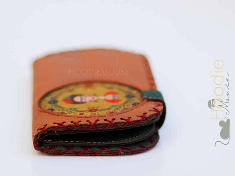 Frida Figürlü Büyük Cüzdan Etnik Bohem Retro Vintage Style  - TABA
