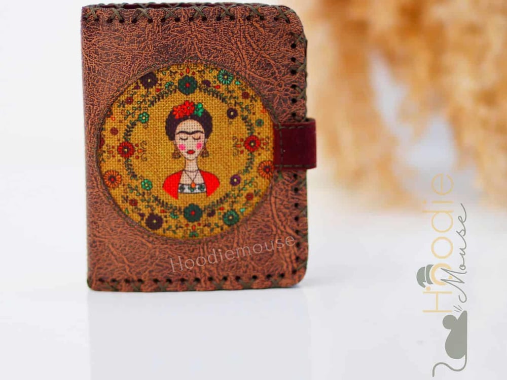 Frida Figürlü Küçük Cüzdan Etnik Bohem Retro Style - Kahverengi