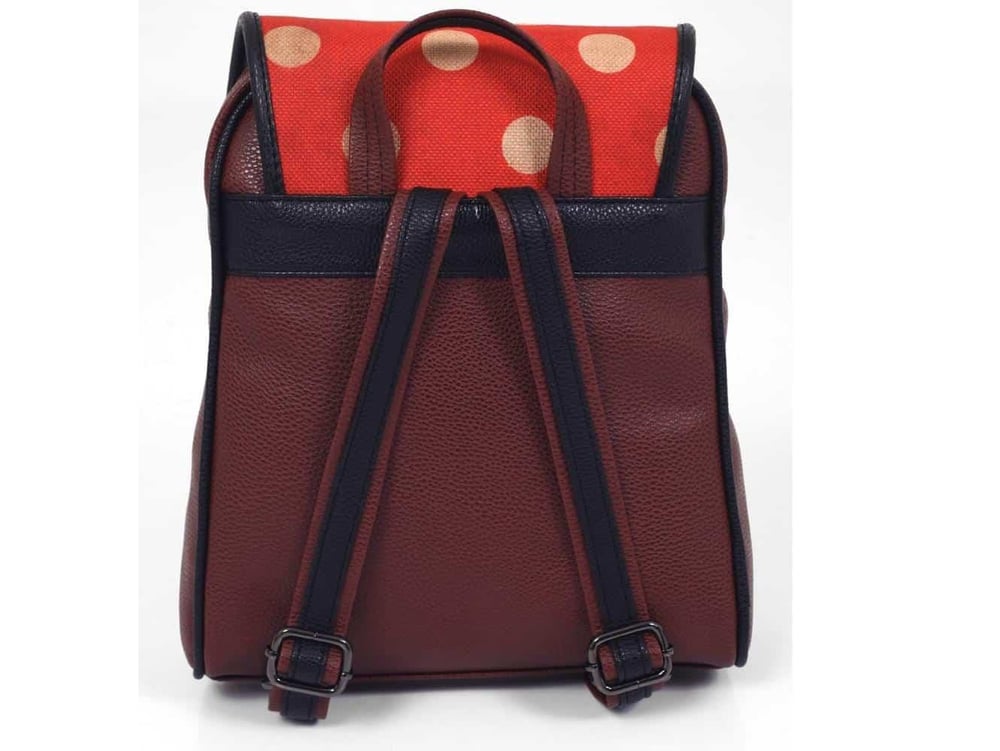 Mavi Frida Figürlü Kapaklı Sırt Çantası Etnik Bohem Style - BORDO