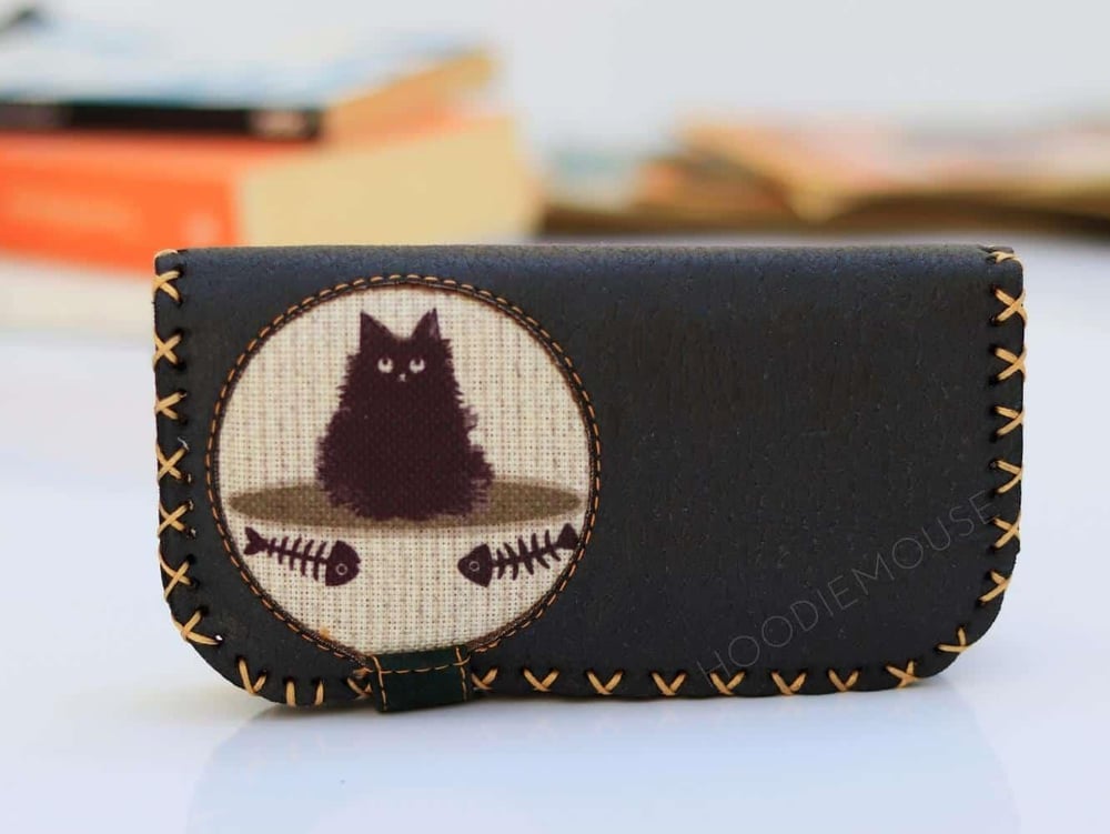 Karamık Figürlü Büyük Cüzdan Etnik Bohem Retro Vintage Style - ANTRASİT