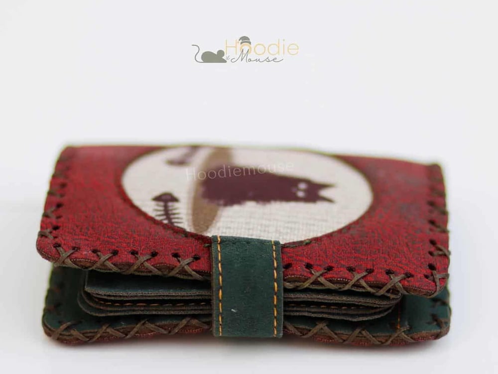 Karamık Figürlü Küçük Cüzdan Etnik Bohem Retro Style - Bordo