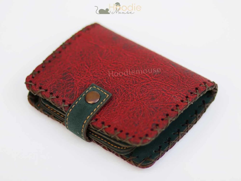 Karamık Figürlü Küçük Cüzdan Etnik Bohem Retro Style - Bordo