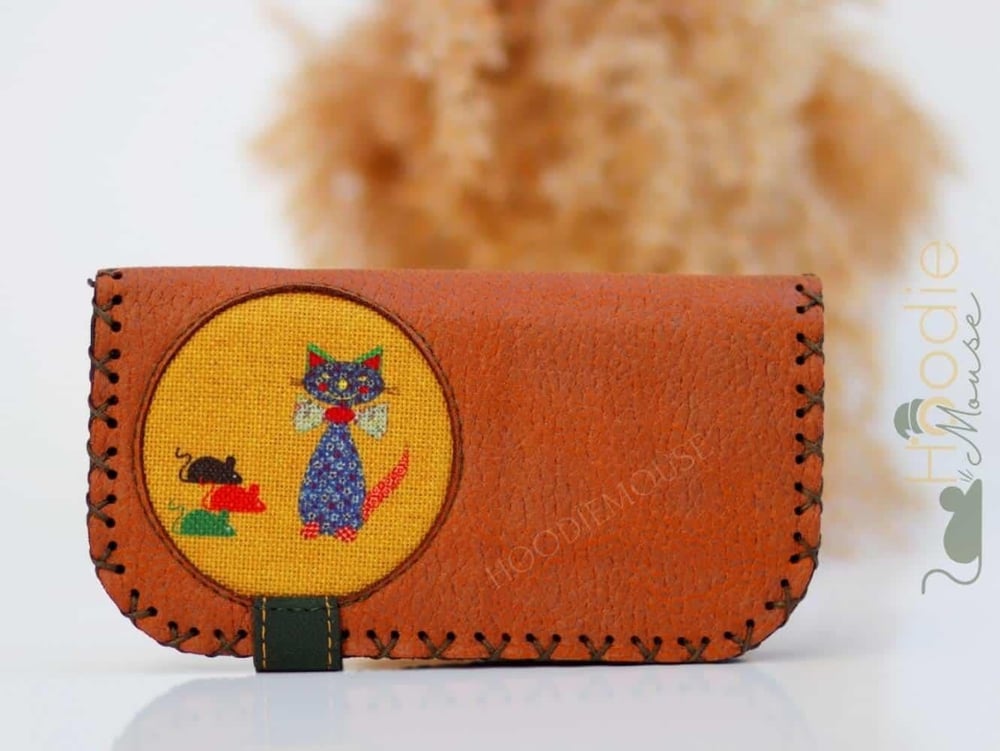 Kedi Fare Figürlü Büyük Cüzdan Etnik Bohem Retro Vintage Style - TABA