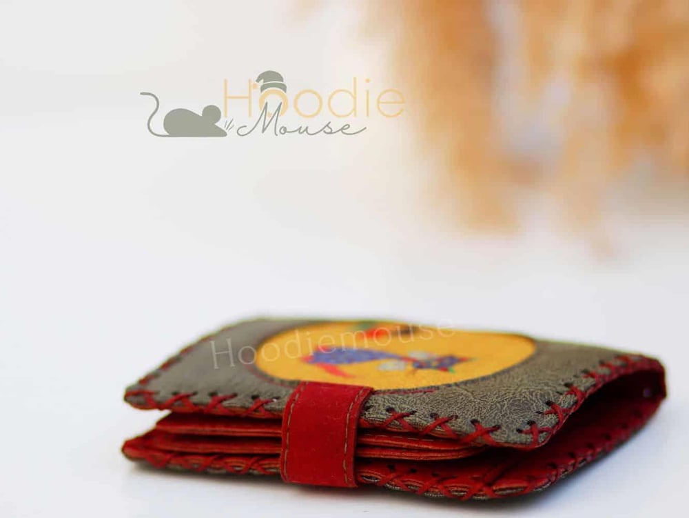 Kedi Fare Figürlü Küçük Cüzdan Etnik Bohem Retro Style -Yesil