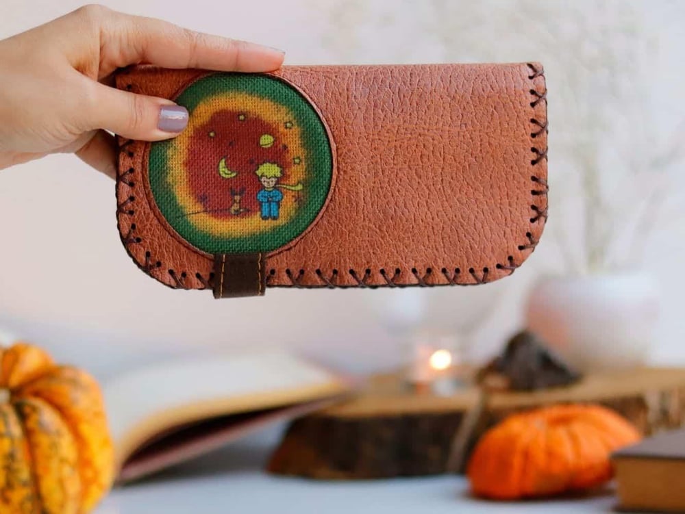 Küçük Prens Figürlü Büyük Cüzdan Etnik Bohem Retro Vintage Style - TABA