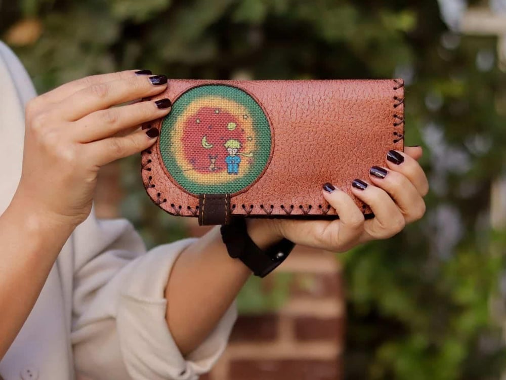 Küçük Prens Figürlü Büyük Cüzdan Etnik Bohem Retro Vintage Style - TABA