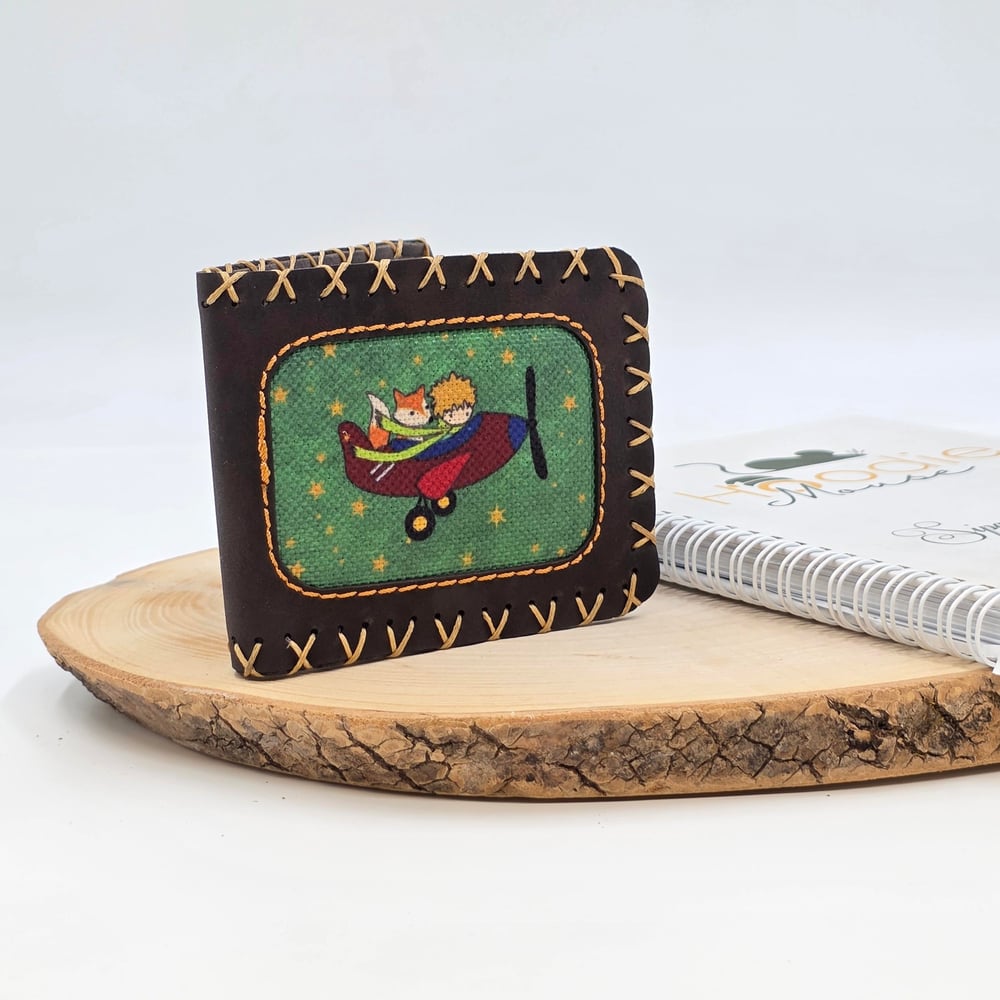 Küçük Prens Figürlü Küçük Cüzdan Etnik Bohem Retro Style -Acı Kahve