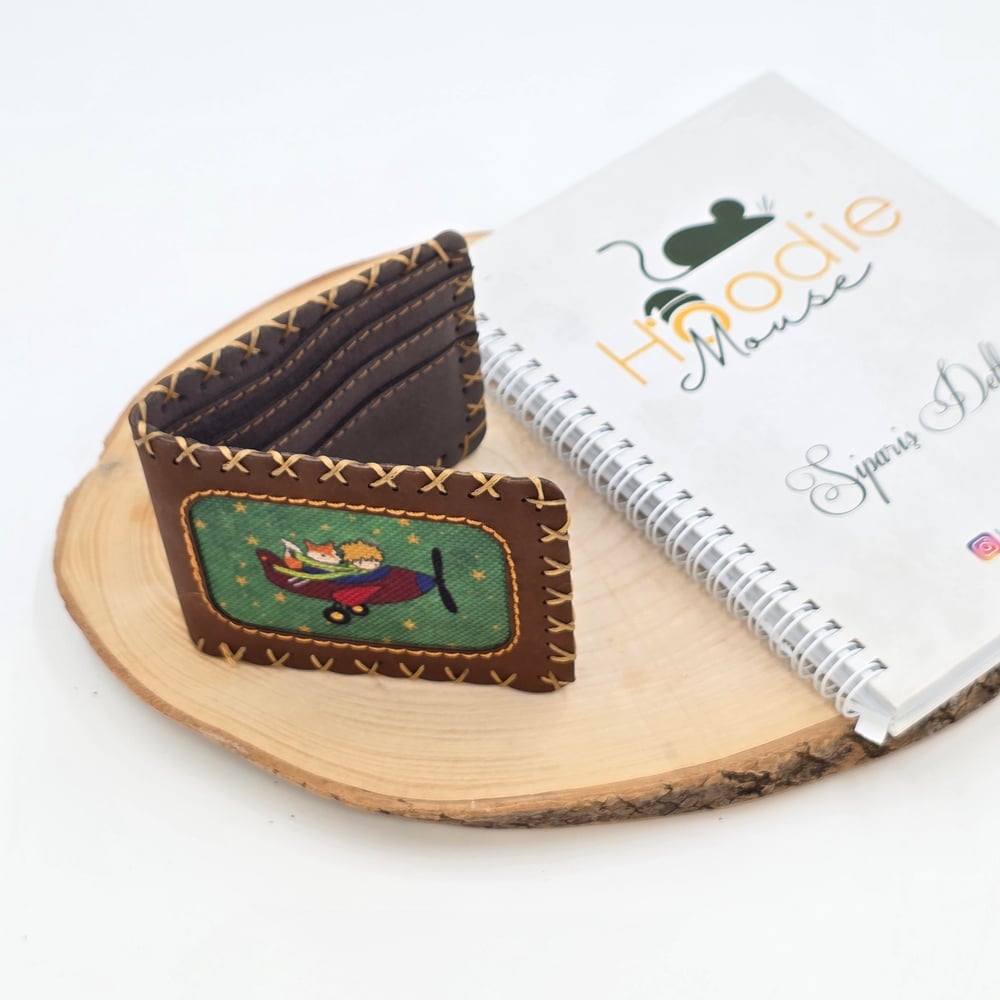Küçük Prens Figürlü Küçük Cüzdan Etnik Bohem Retro Style -Acı Kahve