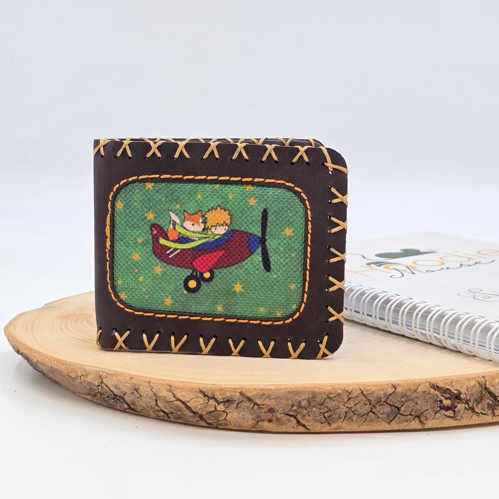 Küçük Prens Figürlü Küçük Cüzdan Etnik Bohem Retro Style -Acı Kahve